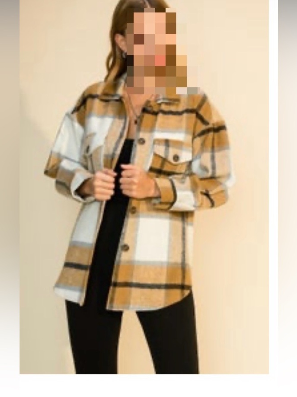 HYFVE Plaid Utility Jacket - Brown and Cream